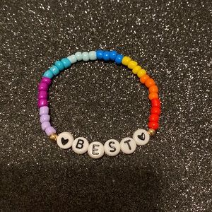 Kids multi colored friendship beaded stretch bracelet